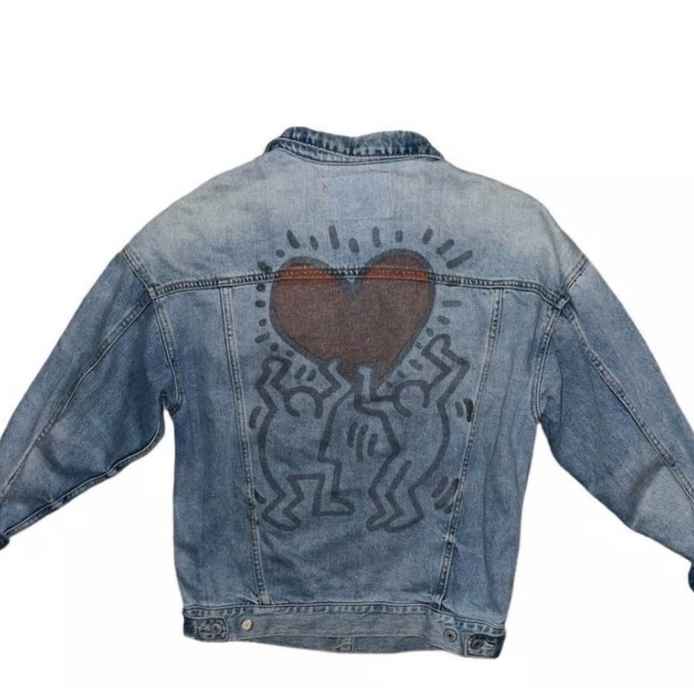 America Eagle x Keith Haring women denim jacket vintage